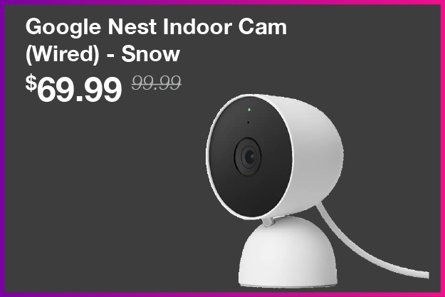 Google Nest Indoor Cam Snow, was 99.99 now 69.99