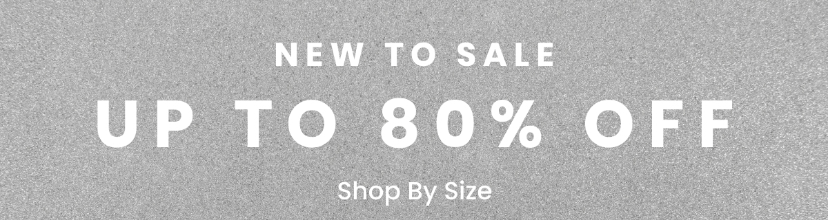 New to Sale. Up to 80 percent off. Markdowns Banner