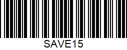 Barcode: SAVE15
