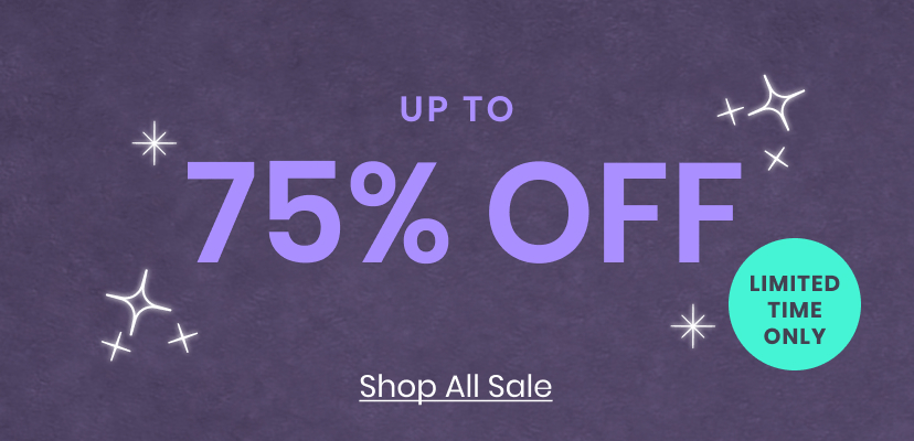 Up to 75 percent off sale. Markdowns Banner