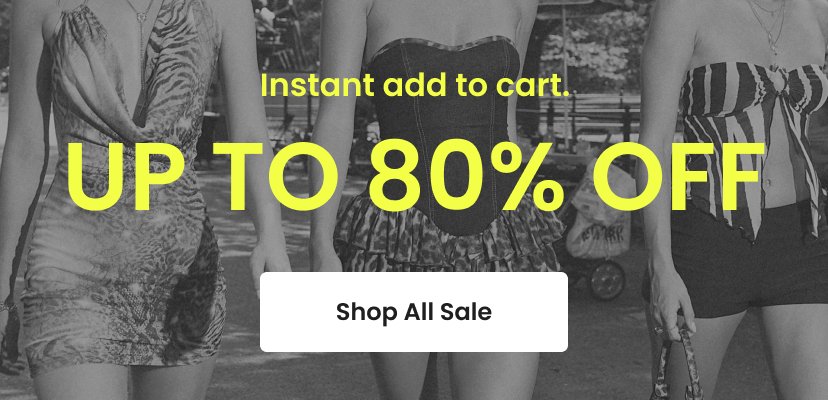 Instant add to cart. Up to 80 percent off. Shop All Sale. Markdowns Banner.