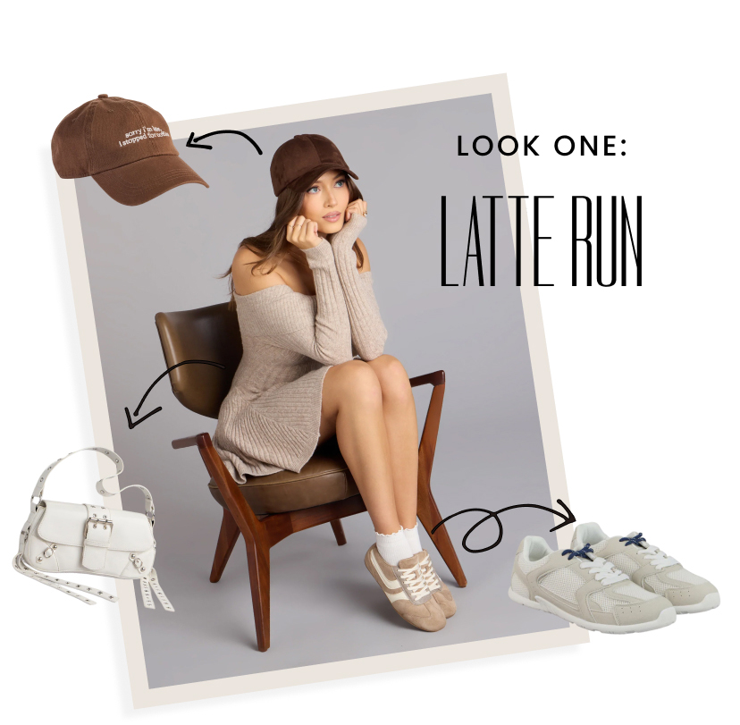 Look One. Latte Run. Sweater Dresses