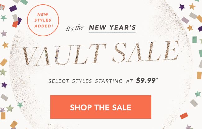 The New Year's Vault Sale is HERE