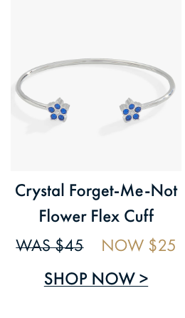 Crystal Forget-Me-Not Flower Flex Cuff | Shop Now
