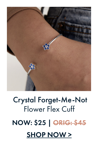 Crystal Forget-Me-Not Flower Flex Cuff | Shop Now