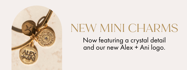 NEW MINI CHARMS Now featuring a crystal detail and our new Alex Ani logo. 