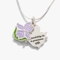 Iris Flower Mantra Charm Necklace | Shop Now