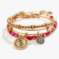 'Strong, Wild, Beautiful' Charm Bangles, Set of 3 | Shop Now