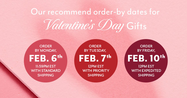 Valentine's Day Shipping Cutoffs