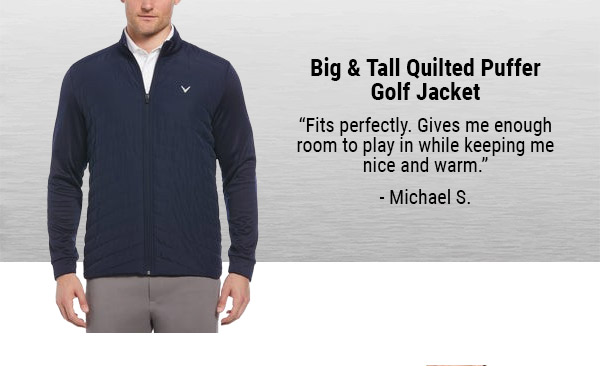 Big & Tall Quilted Puffer Golf Jacket