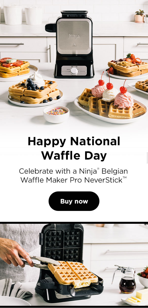 Celebrate National Waffle Day with fluffy Belgian waffles 🧇🎉 Ninja Kitchen