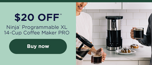 $20 off* Ninja® Programmable XL 14-Cup Coffee Maker PRO