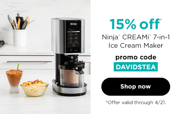 15% off* Ninja® CREAMi® 7-in-1 Ice Cream Maker with promo code DAVIDSTEA. *Offer valid through 4/21