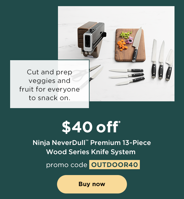 $40 off* Ninja NeverDull™ Premium 13-Piece Wood Series Knife System with promo code OUTDOOR40