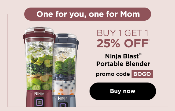 Buy one, get one 25% off* Ninja Blast™ Portable Blender with promo code BOGO