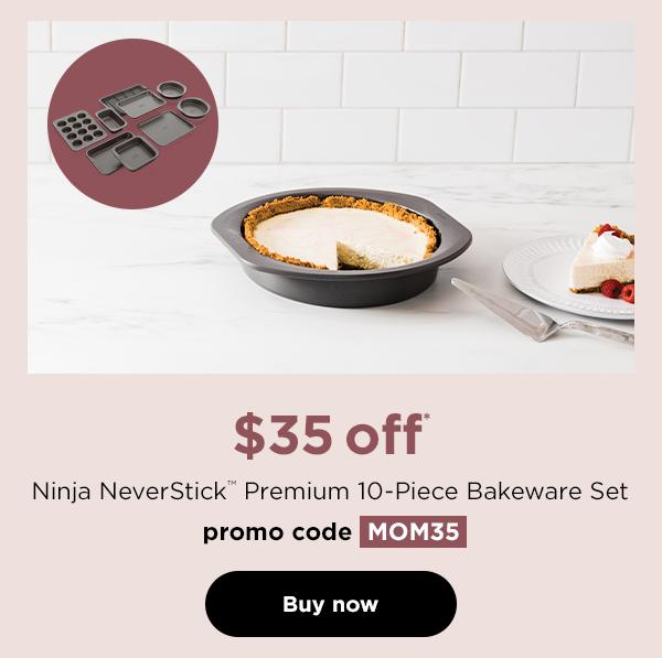 $35 off* Ninja NeverStick™ Premium 10-Piece Bakeware Set with promo code MOM35