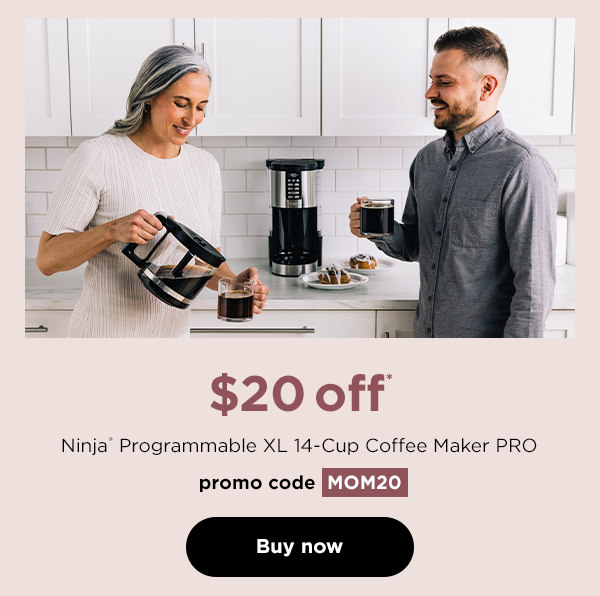 $20 off* Ninja® Programmable XL 14-Cup Coffee Maker PRO with promo code MOM20