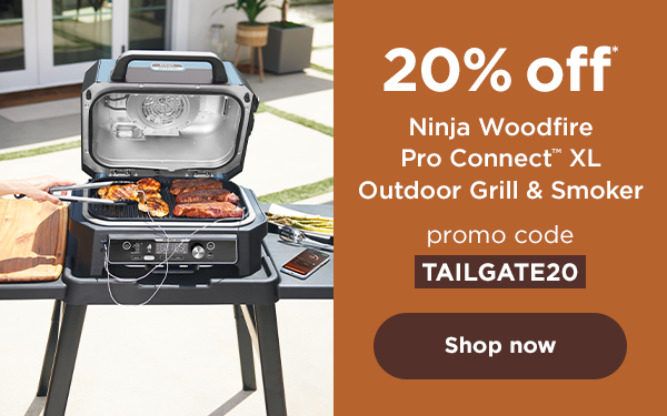 20% off* Ninja Woodfire Pro Connect™ XL Outdoor Grill & Smoker with promo code TAILGATE20