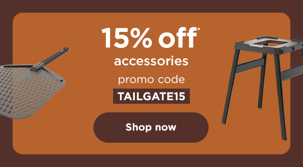 15% off* off accessories with promo code TAILGATE15