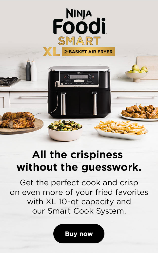 Ninja® Foodi® Smart XL 2-Basket Air Fryer: All the crispiness without the guesswork. Get the perfect cook and crisp on even more of your fried favorites with an XL 10-qt capacity and our Smart Cook System.