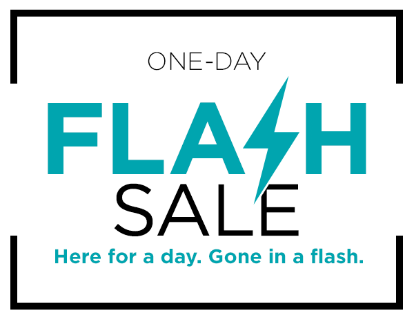 One-Day Flash Sale. Here for a day. Gone in a flash.  ONE-DAY vl 