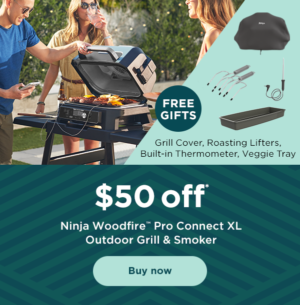 $50 off* Ninja Woodfire™ Pro Connect XL Outdoor Grill & Smoker