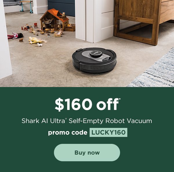 $160 off* Shark AI Ultra® Self-Empty Robot Vacuum with promo code LUCKY160