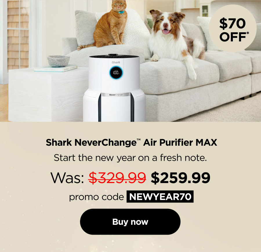 $70 off* Shark NeverChange™ Air Purifier MAX with promo code NEWYEAR70