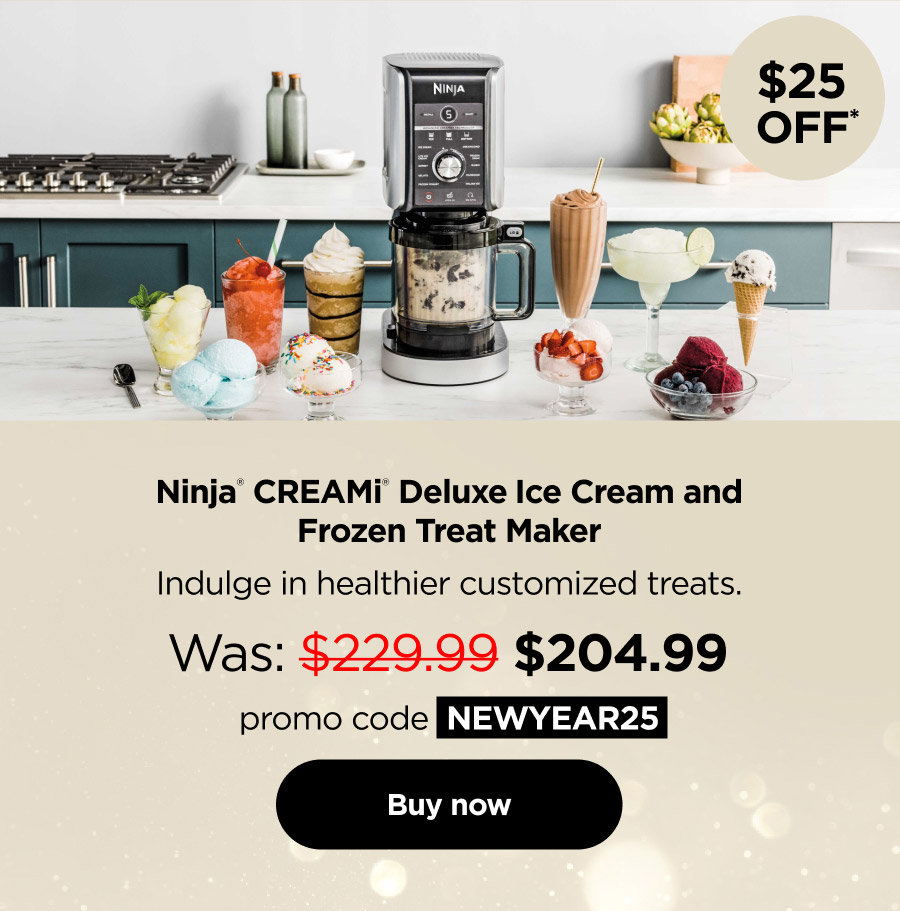 $25 off* Ninja® CREAMi® XL Deluxe 11-in-1 Ice Cream and Frozen Treat Maker with promo code NEWYEAR25