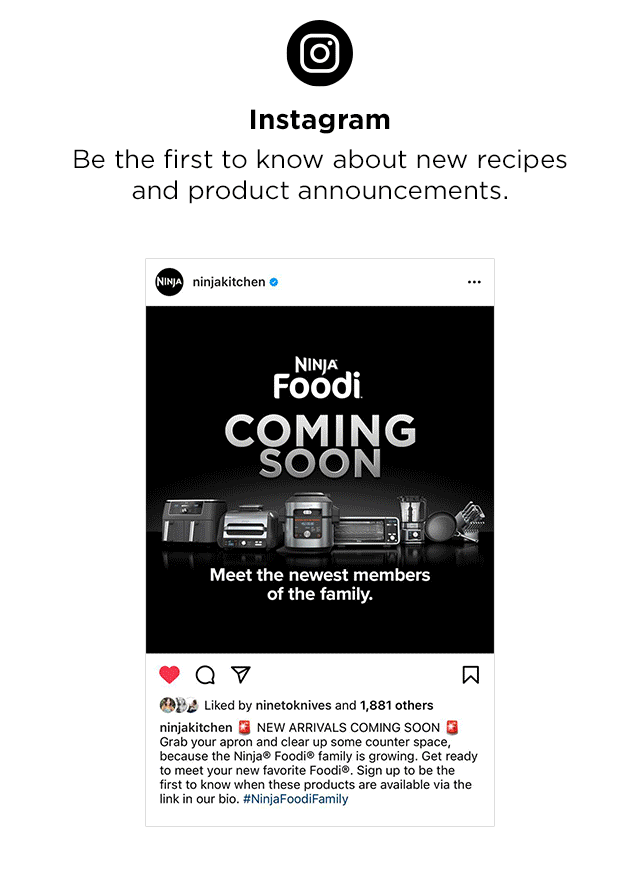 Instagram. Be the first to know about new recipes and product announcements.