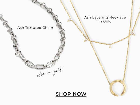  Ash Layering Necklace in Gold Ash Textured Chain o 1M SHOP NOW 