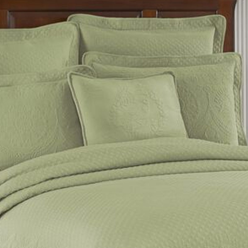 Historic Charleston King Charles European Cotton Matelasse Decorative Pillow Sham, 26" x 26", Sage