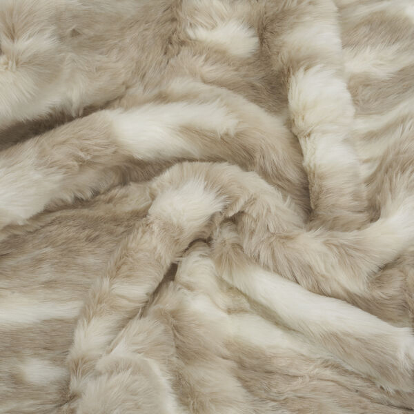Faux Fur Oversized Ombre Throw, Beige