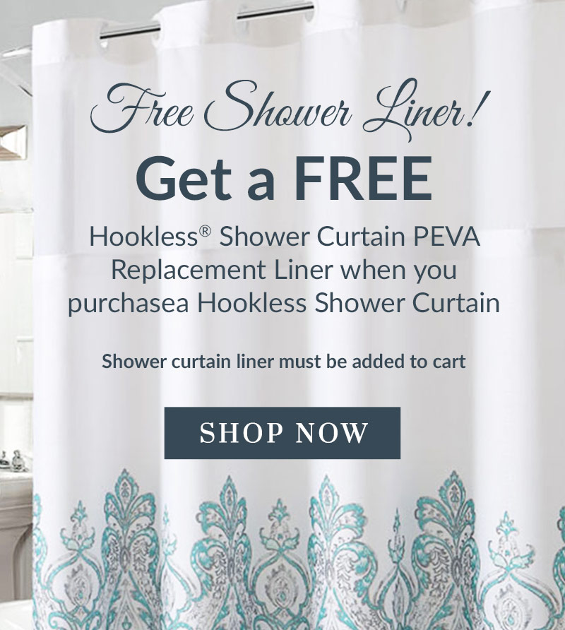 Hookless French Damask Print Shower Curtain