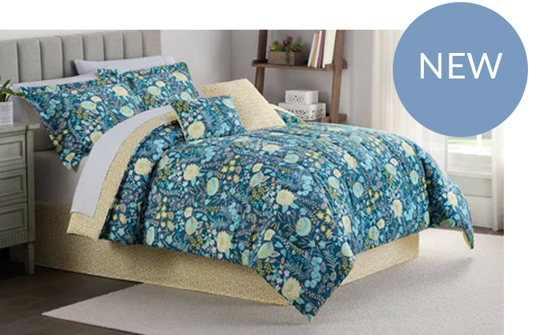 Traditions by Waverly Fiona Floral Peacock Blue6pcBedding Set