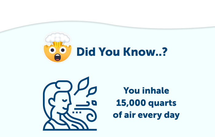 @ Did You Know..? p o You inhale 0 15,000 quarts E of air every day 