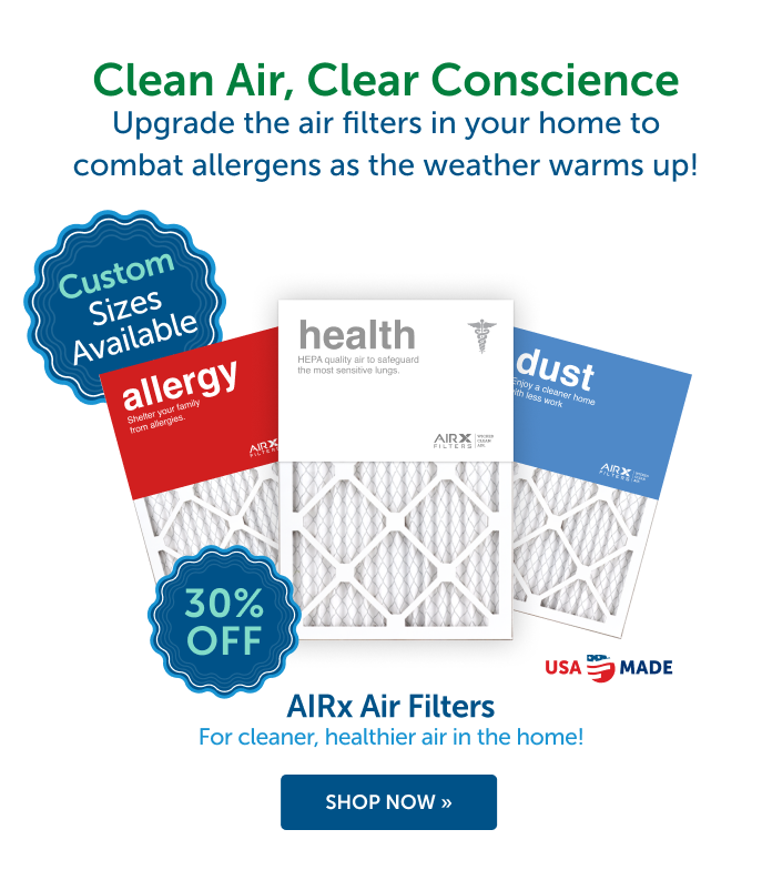 Clean Air, Clean Conscience. Upgrade the air filters in your home to combat allergens as the weather warms up!