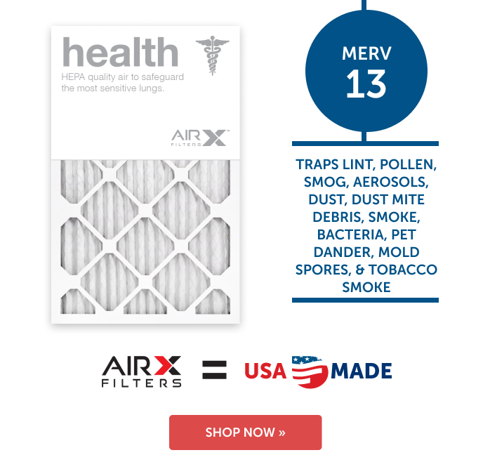 AIRx MERV 13 Air Filter traps lint, pollen, smog, aerosols, dust, dust mite, debris, smoke, bacteria, pet dander, mold spores, & tobacco smoke