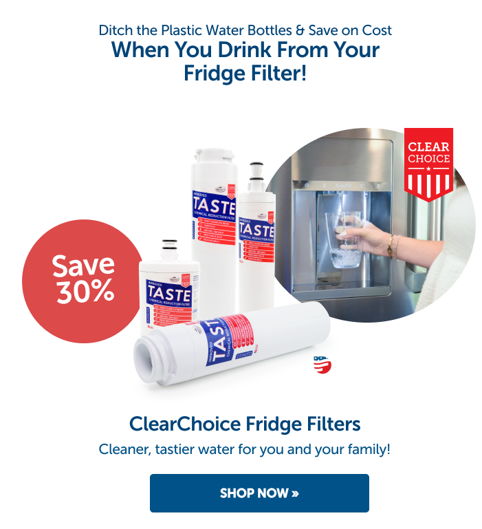 Ditch the plastic water bottles and save on cost when you drink from your fridge filter
