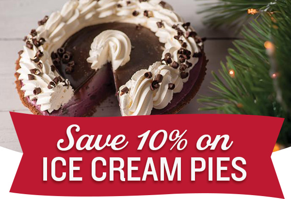 Save 10% on ice cream pies