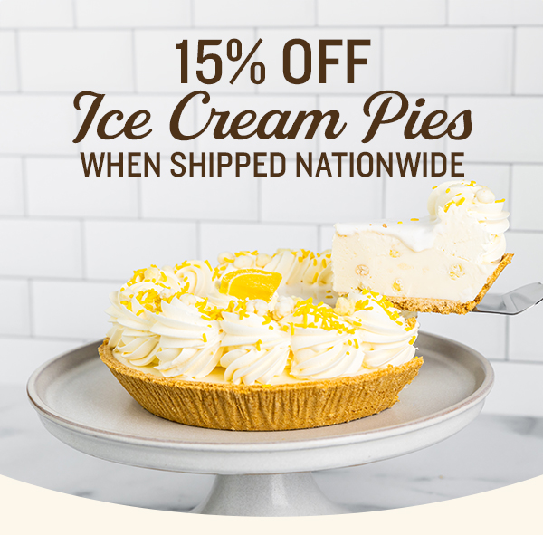 15% off ice cream pies when shipped nationwide