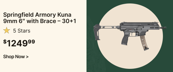 Springfield Armory Kuna with Brace 9mm Luger 6in Black Hardcoat Anodize Modern Sporting Pistol - 30+1 Rounds