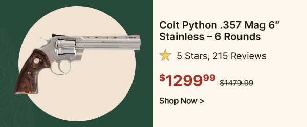 Colt Python 357 Magnum 6in Stainless Revolver - 6 Rounds