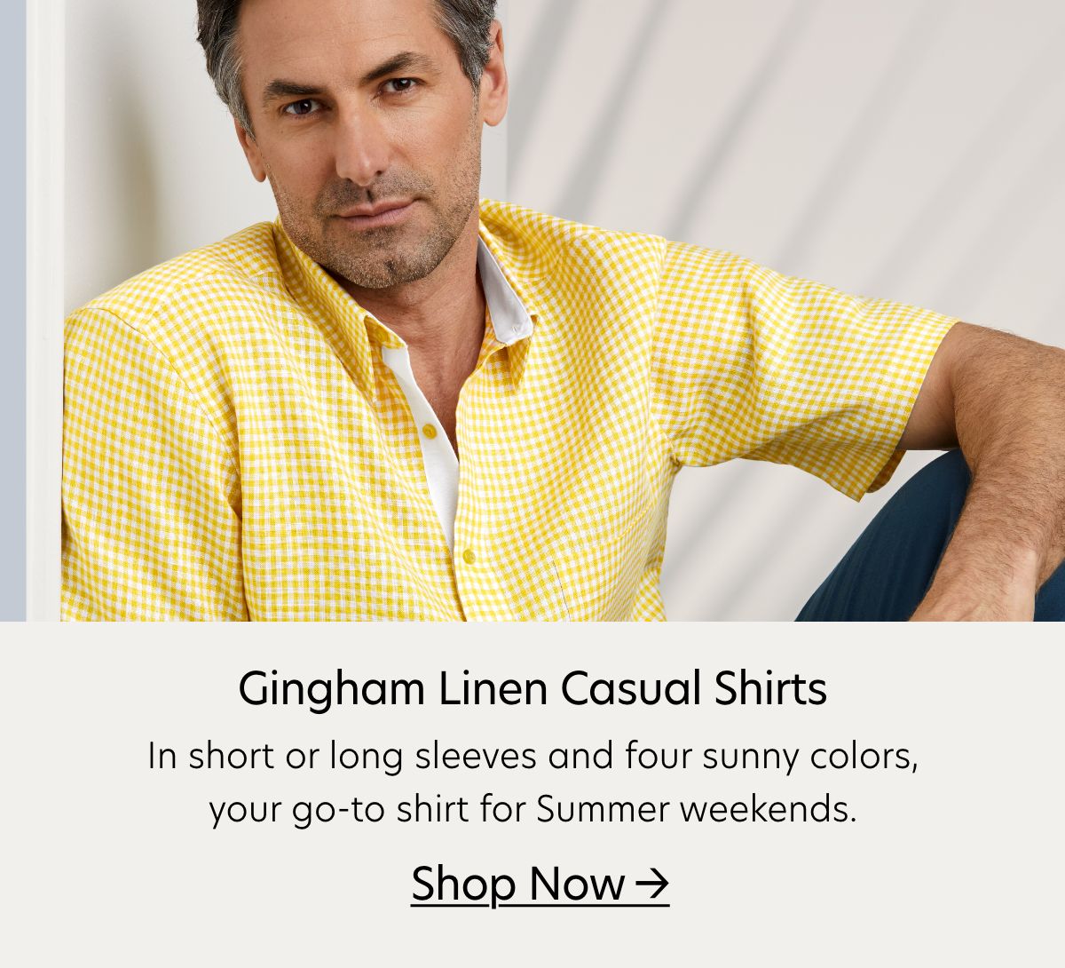 gingham linen casual shirts