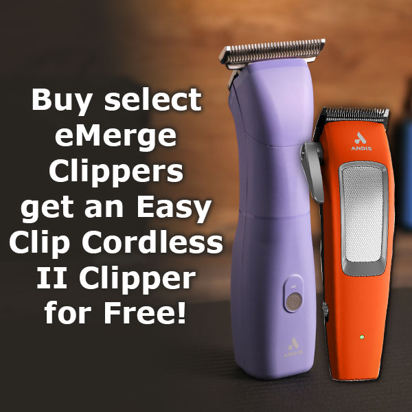 Buy select eMerge Clippers get an Easy Clip Cordless II Clipper for Free!