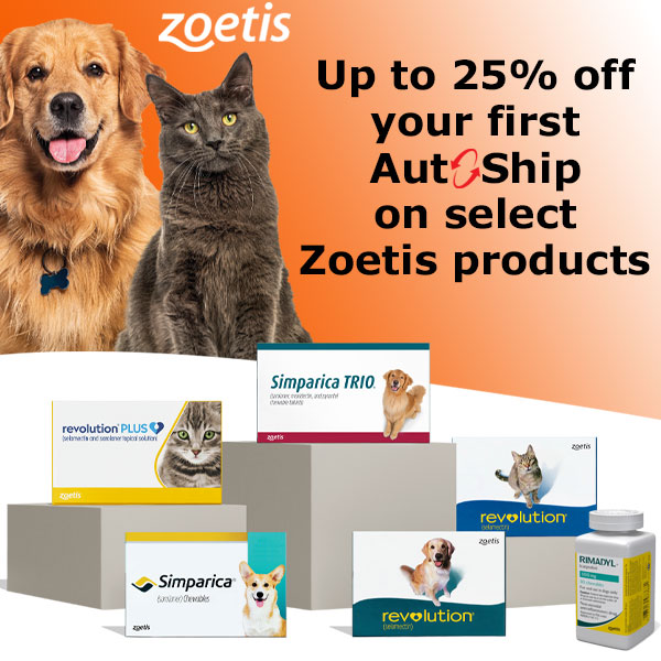 Up to 25% off your first auto-ship on select Zoetis products.