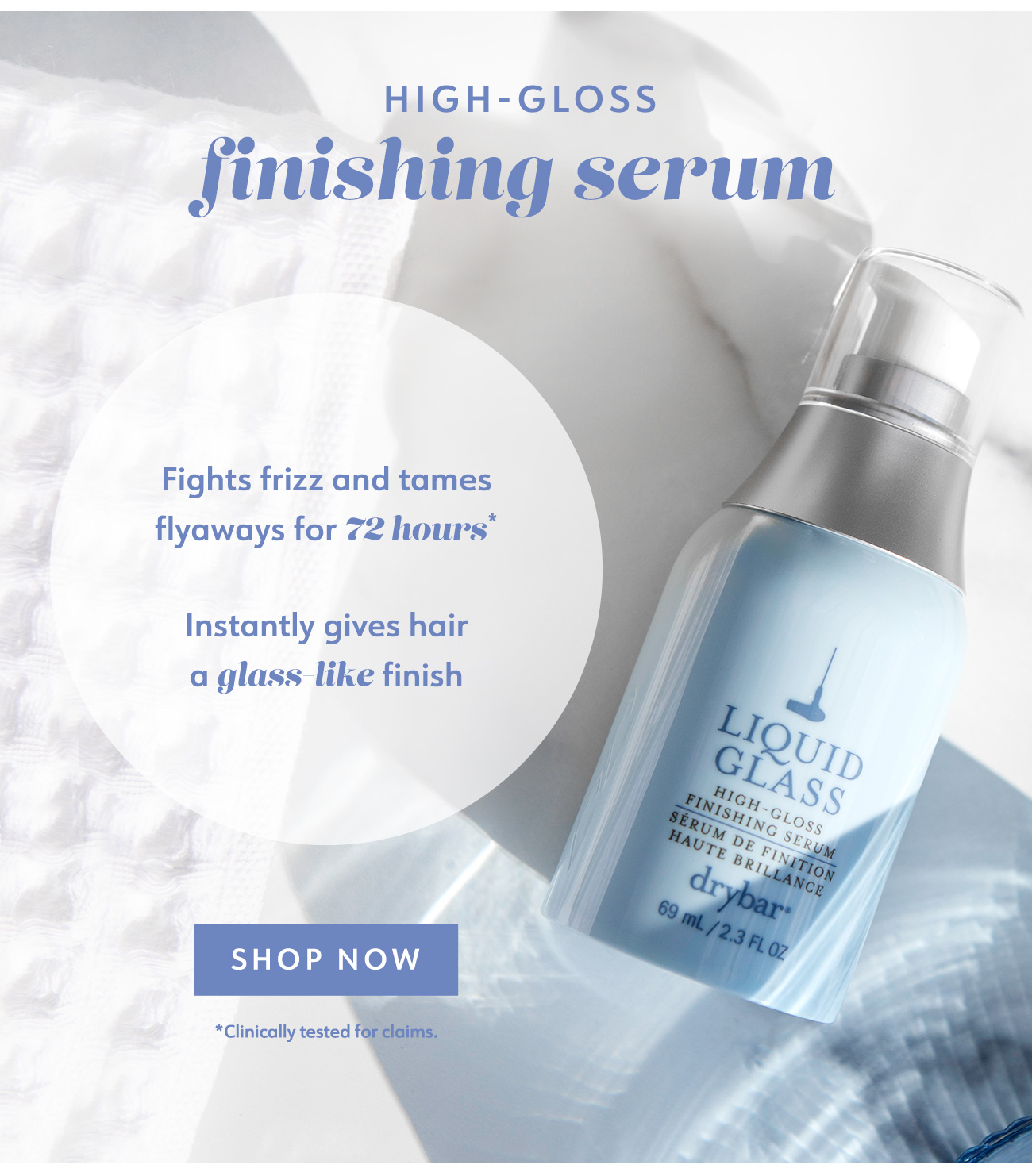 Liquid glass finishing serum