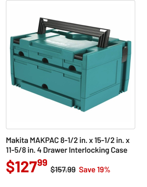 Makita MAKPAC 6 Drawer Interlocking Case 8 1/2in x 15 1/2in x 11 5/8in