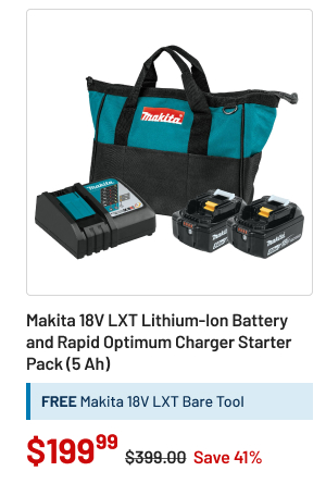 Makita 18V LXT battery and rapid optimum charger