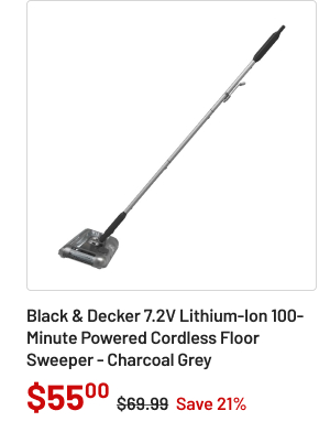 Black & Decker 7.2V cordless floor sweeper